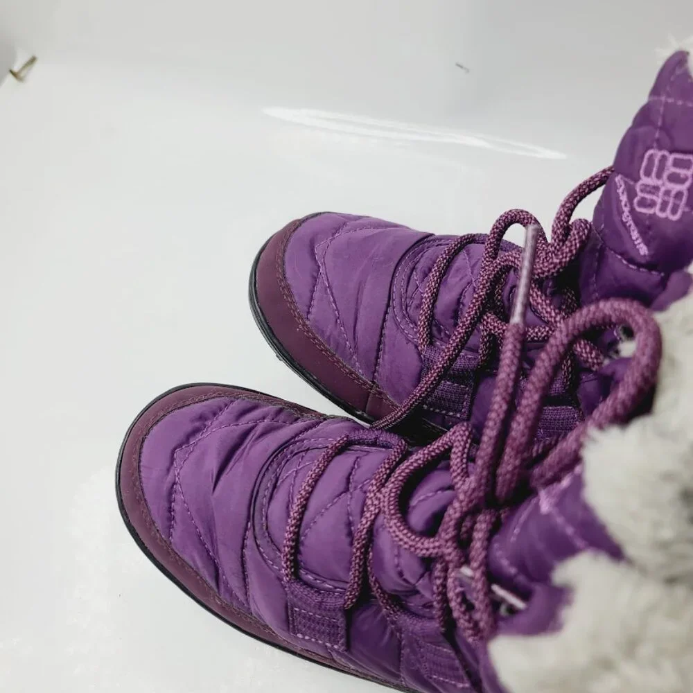 Columbia Women's Purple Minx Shorty BY1334-592 Fur Ankle Winter Boots‎ Size 6